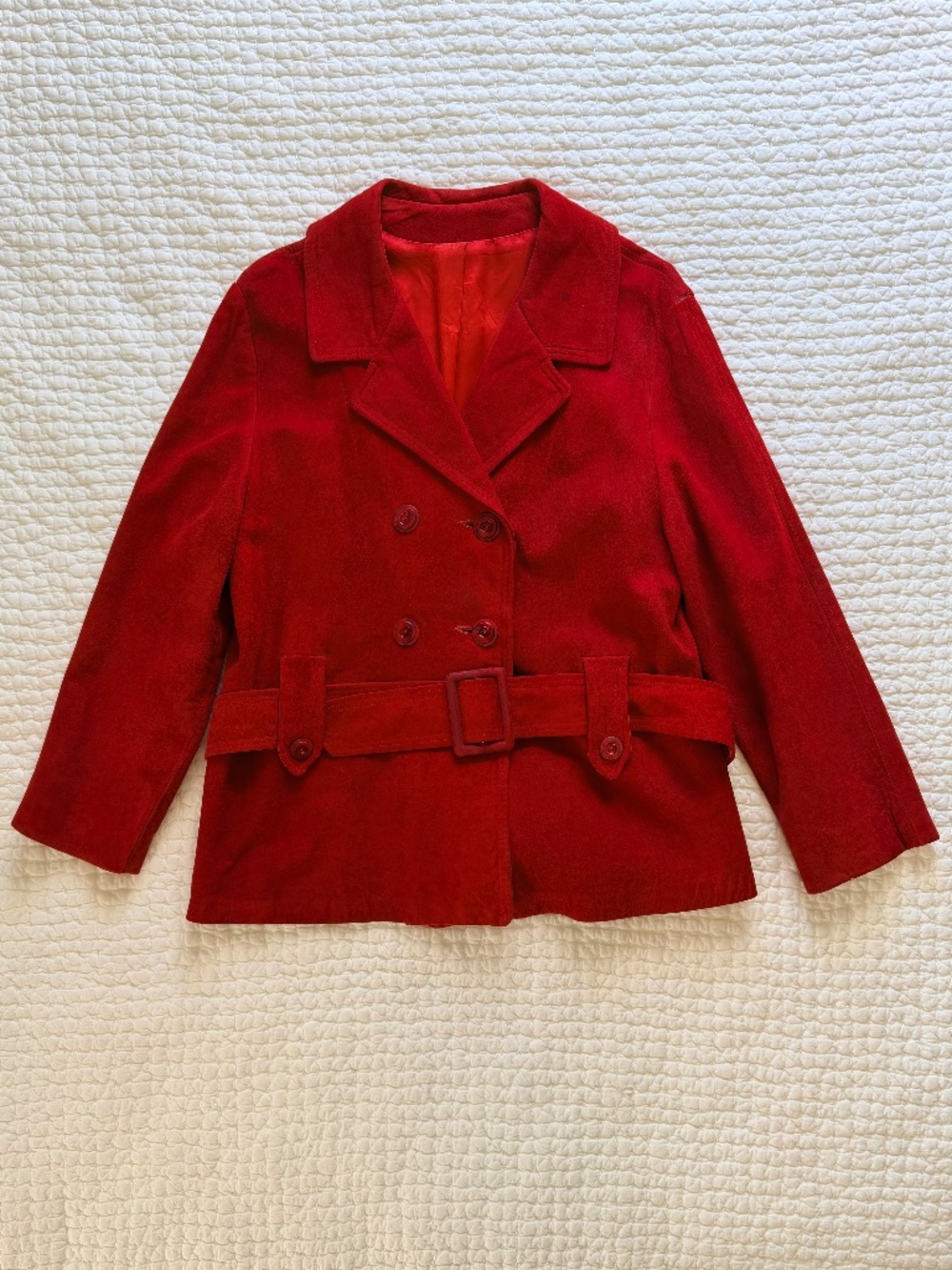 Vintage Red Suede Jacket Medium (estimated)